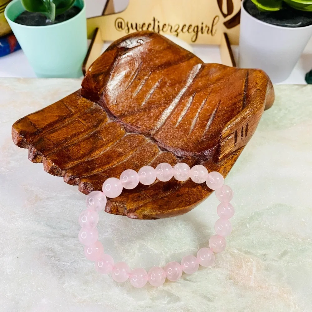 Rose Quartz Unconditional Love Stone Stretch Bracelet - Picture 6 of 6